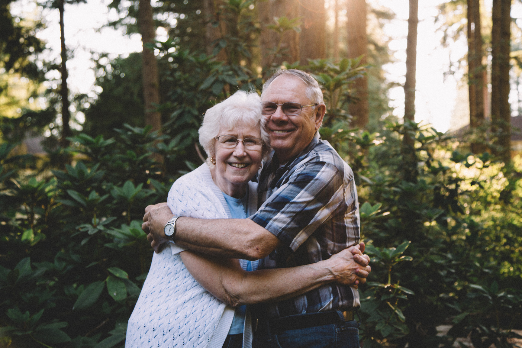 Old Couple Hugging